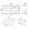 Dmora Coraline 8-Drawer Dresser, White, 183.4 x 48.5 x 86.88 cm view 3