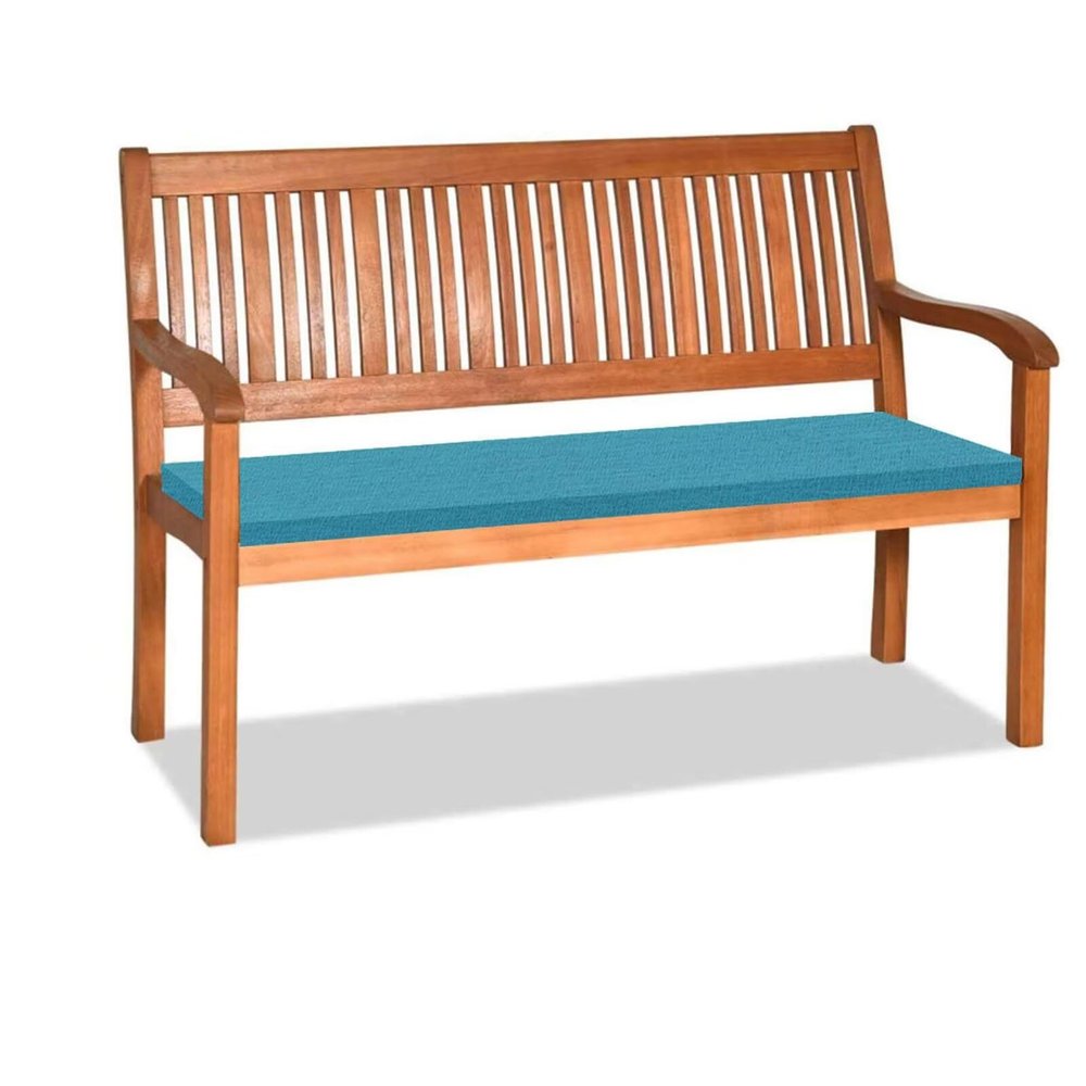 Orumrud 8 cm Thick Bench Cushion, 140 x 55 x 8 cm, Removable Cover, Non-Slip, Light Blue