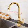 EXHOYAJB Kitchen Sink Faucet, Rose Gold Brass Gourd-Style Mixer Tap, Gold, Hose Size 3-8 view 3