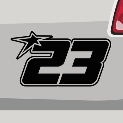 Car Sticker - Race Number 23 Decal, Brown, 45 x 25 cm