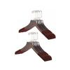 10 Solid Wood Suit Hangers, Retro Style, Flocked Non-Slip view 1