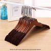 10 Solid Wood Suit Hangers, Retro Style, Flocked Non-Slip view 4