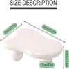 DFANCE Modern Cloud-Shaped Coffee Table with 3 Ball Legs, Cream White, 39.4 x 27.6 x 11.8 in view 2