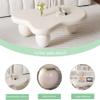 DFANCE Modern Cloud-Shaped Coffee Table with 3 Ball Legs, Cream White, 39.4 x 27.6 x 11.8 in view 3