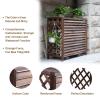 Solid Wood Outdoor AC Cover and Flower Shelf view 2