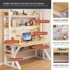 Home Office Gaming Desk with Hutch and Pegboard, White, 110 cm view 3