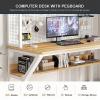 Home Office Gaming Desk with Hutch and Pegboard, White, 110 cm view 4