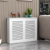 Modern Wooden Radiator Cover with Shelf, White (60 x 90 x 15 view 1