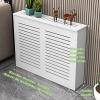 Modern Wooden Radiator Cover with Shelf, White (60 x 90 x 15 view 2