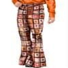 Smiffys Men's 60s Vintage Crochet Print Flared Trousers view 1