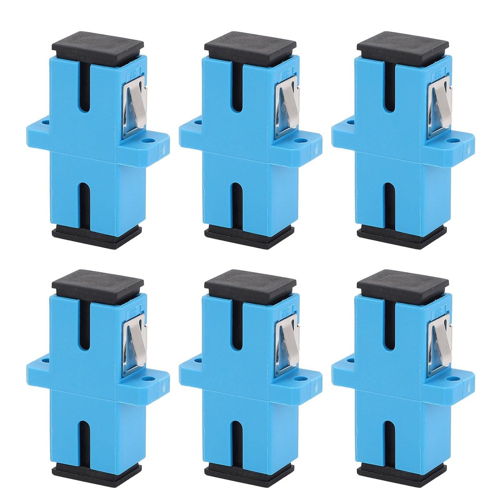 Walfront 50PCS SC UPC Simplex Singlemode Fiber Optic Adapters with Mounting Flanges
