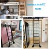 Black Rolling Ladder Hardware Kit, Sliding Ladder Rail Set, 3.3–20 ft Round-Tube Mobile Ladder Rail for Home, Indoor Use, and Attics (Ladder Not Included) (Size: 3.3 ft) view 2