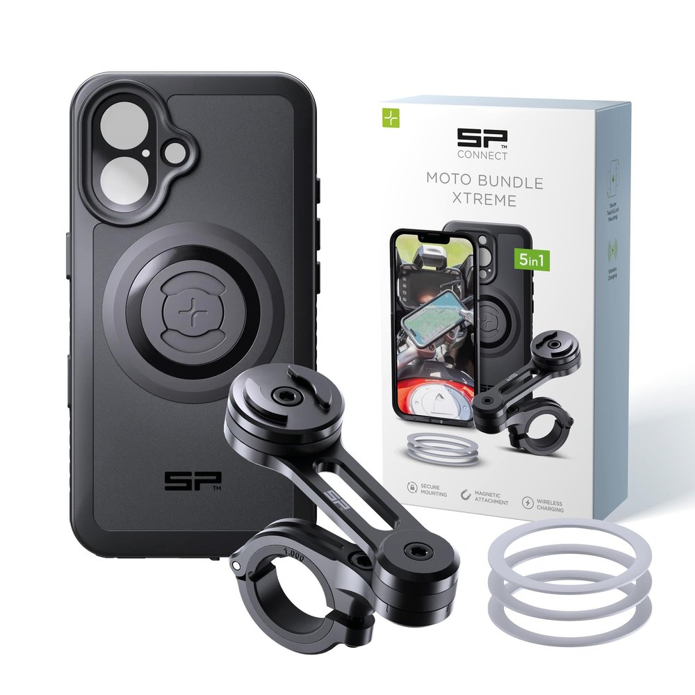 SP CONNECT Moto Bundle Xtreme | SPC+ | Motorcycle Phone Mount Compatible with iPhone 16