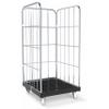 Abrollwerk 3-Sided Roll Container, 1350 mm Usable Height, 500 kg Capacity, Black Plastic Base, 724 x 815 x 1530 mm, CR3-Galvanized view 1