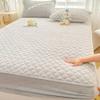 Optxzn Textiles Winter Quilted Plush Fitted Sheet with Elastic Band, Soft Warm Velvet Mattress Cover, Queen Bedspread view 1