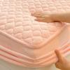 Optxzn Textiles Winter Quilted Plush Fitted Sheet with Elastic Band, Soft Warm Velvet Mattress Cover, Queen Bedspread view 2