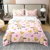 Loussiesd Kids Platypus 100% Cotton Duvet Cover Set, 135 x 200 cm, Pink Australian Animals Heart Pattern view 1