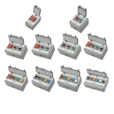BADIKA Pushbutton Switch Control Box, 1 pc, Waterproof Die-Cast Aluminum Alloy, Industrial Two-/Three-Switch Emergency Stop (ALO81206F-01 ZS)