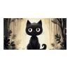 Customizable Banner with Hand-Drawn Black Cat, 4 Metal Grommets, 180 x 120 cm view 1