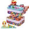 alouweekuky Kids' Storage Box with Lid for LEGO Building Blocks, 2-Tier view 1