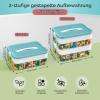 alouweekuky Kids' Storage Box with Lid for LEGO Building Blocks, 2-Tier view 2