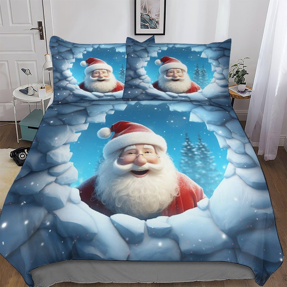 AAPZY Santa Premium Breathable Microfiber Duvet Cover Set for Boys and Girls, Double 200 x 200 cm
