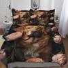 AAPZY Dog in Roses 3-Piece Duvet Cover Set, Microfiber, Double 200 x 200 cm view 1