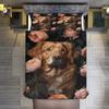 AAPZY Dog in Roses 3-Piece Duvet Cover Set, Microfiber, Double 200 x 200 cm view 2