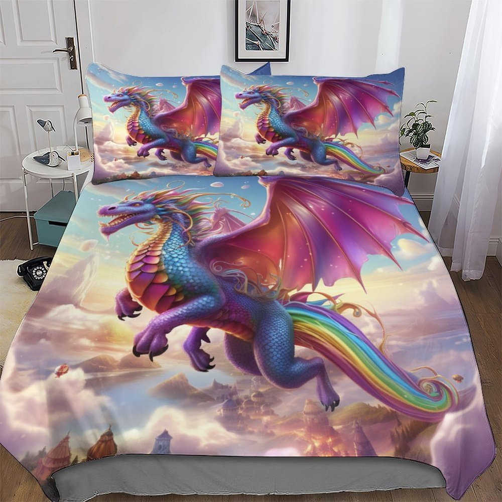 AAPZY Dragon 3-Piece Duvet Cover Set, Double (200 x 200 cm)