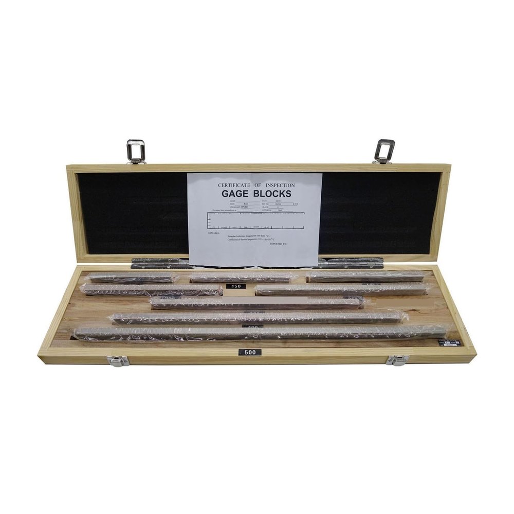 JOXLOVER Gauge Block Set, 125–500 mm, 8-Piece, Grade 0/1