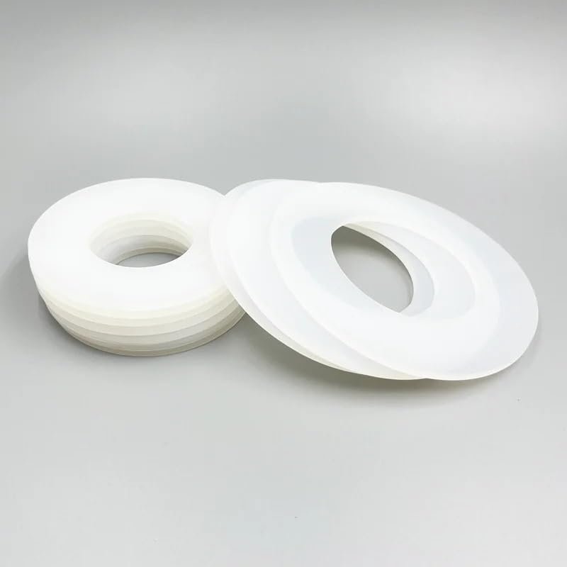 JWOO 10-Pack White Silicone Flat Gasket, 6 x 12 x 2 mm