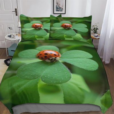 AAPZY Ladybug 3D Bedding Set, 3-Piece Microfiber Set, King 220 x 240 cm