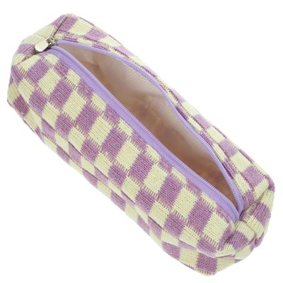 IWOWHERO Lightweight Purple Polyester Zipper Pencil Case