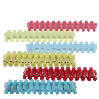 AUOQKQUT 150-Piece Nylon Spade Terminal Set with External and Internal Threads, Insulated Wire Crimp Connectors