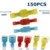 AUOQKQUT 150-Piece Nylon Spade Terminal Set with External and Internal Threads, Insulated Wire Crimp Connectors view 2