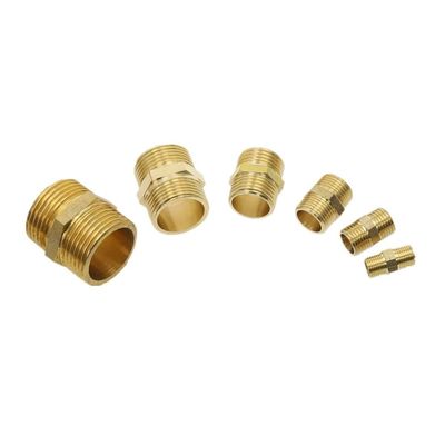 QMIQXIWS Brass Pipe Hex Nipple Fitting Quick Adapter, Male-Thread Water, Oil and Gas Connector, 1/8", 1/4", 3/8", 1/2", 3/4", 1", ZUZAOJUYIN (2")