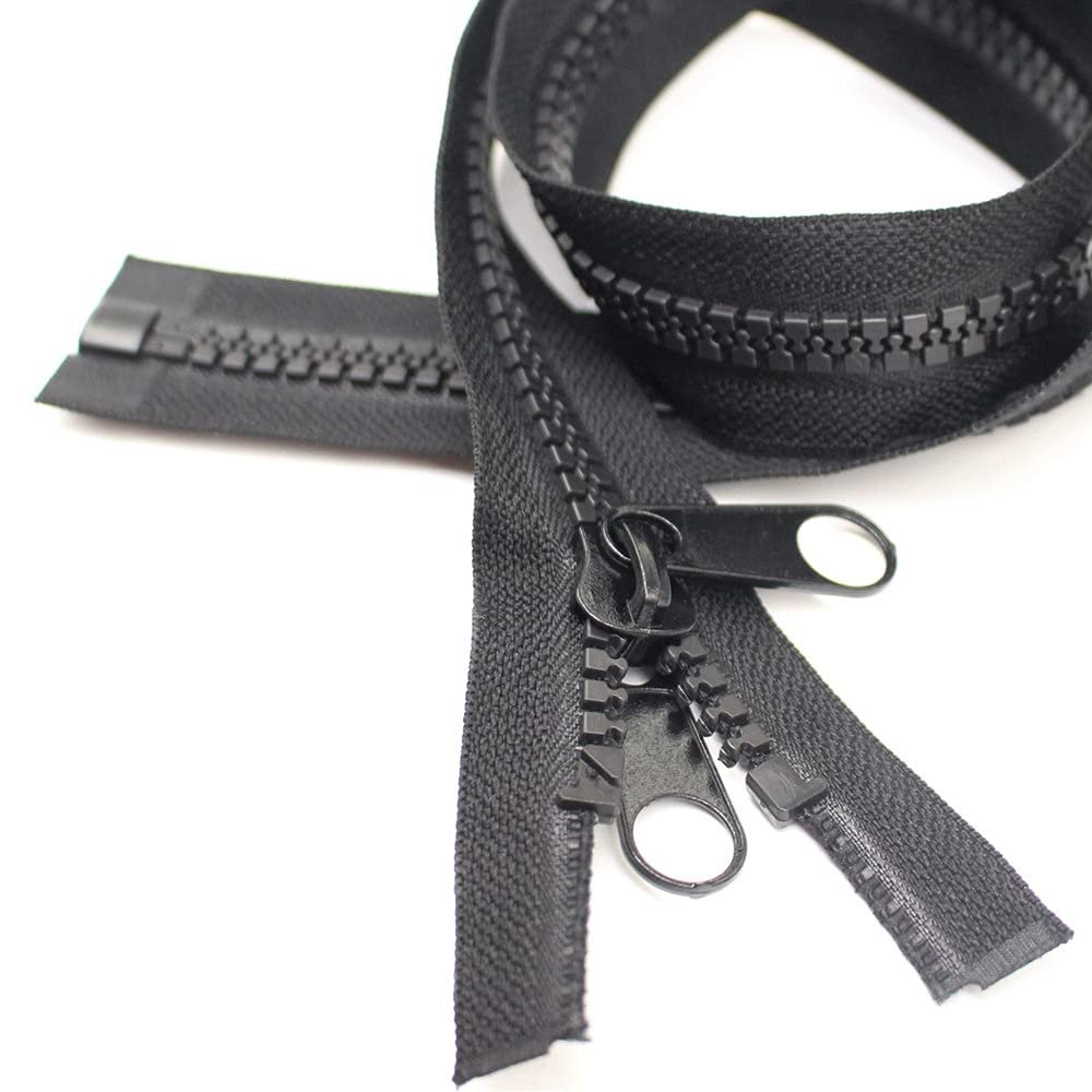 YaHoGa 162 cm #10 Separating Plastic Zipper for Tents, Black