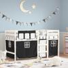 NQJIBUE Children's Loft Bed with Curtains, White & Black, 90 x 190 cm view 1