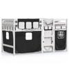 NQJIBUE Children's Loft Bed with Curtains, White & Black, 90 x 190 cm view 2