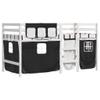NQJIBUE Children's Loft Bed with Curtains, White & Black, 90 x 190 cm view 3