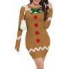 Seizesoul Women's Christmas Costume Dress, Fitted Long-Sleeve Ugly Holiday Outfit view 1