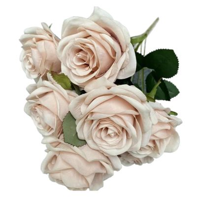 AOEGBY Artificial Camellia Rose Flower, 9 Heads, 1 Bunch, PEA Sand