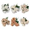 AOEGBY Artificial Camellia Rose Flower, 9 Heads, 1 Bunch, PEA Sand view 2