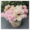 AOEGBY Artificial Camellia Rose Flower, 9 Heads, 1 Bunch, PEA Sand view 3