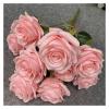 AOEGBY Artificial Camellia Rose Flower, 9 Heads, 1 Bunch, PEA Sand view 4