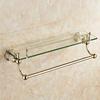 IUokLU Crystal Gold Bathroom Shelf with Towel Bar view 1