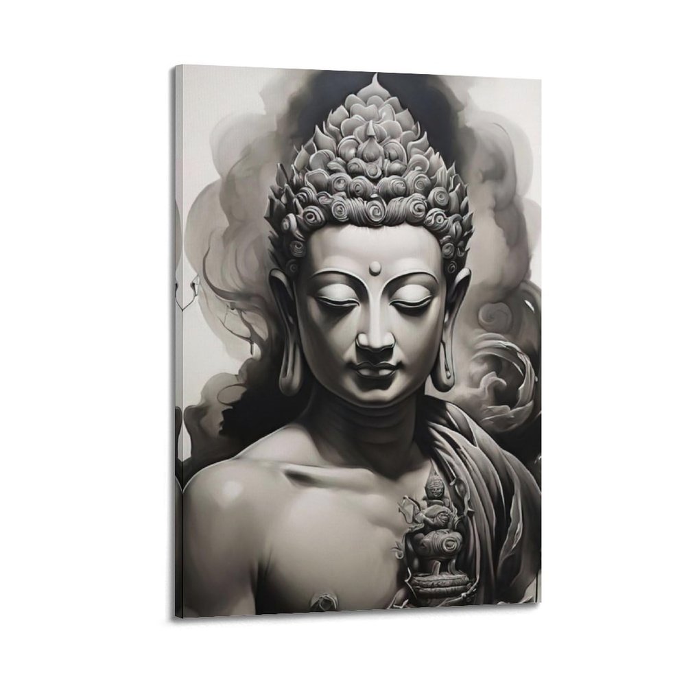 WZKTCL Buddhism Poster, Buddha Artwork, Decorative Canvas Wall Art, 50 x 75 cm