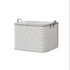 HKYBCF Blanket Storage Bags, 3-Pack, Gray Stripe, Zippered, 150L view 1