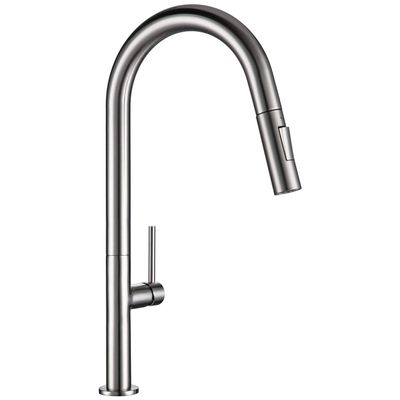 Pull-Down Kitchen Faucet with 360° Swivel, Brushed Nickel/Chrome/Black