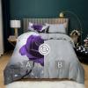 Quixora Romantic Butterfly Purple Rose Bedding Set, Light Gray, Easy-Care Microfiber, 240 x 220 cm view 4